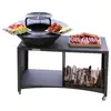 Image de Island brasero îlot avec plaque et grille amovible en acier barbecue plancha extérieur ø 100 cm