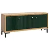 Image de PARII Meuble TV 3 portes 130x56 cm en bois design contemporain Vert bouteille