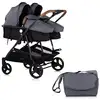Image de Duo smart poussette jumeaux l 79 cm gris sans cosy