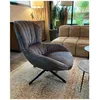 Image de Fauteuil rotatif confortable en tissu Alcantara gris taupe en occasion ou reconditionné