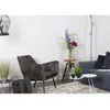 Image de Fauteuil lounge aspect cuir vintage gris trÃ¨s foncÃ© en occasion ou reconditionné