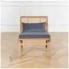 Image de Lalala - fauteuil style scandinave en chêne, cannage et velours, 1 place