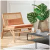 Image de Lalala - fauteuil style scandinave en chêne, cannage et velours, 1 place