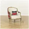 Image de Fauteuil bergère victor navajo - style chalet en laine imprimée, lin naturel et bois massif, 1 place