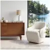 Image de Presley - fauteuil style nordique en tissu polyester bouclette blanc, 1 place