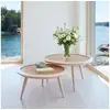 Image de Jacqueline - table basse ronde style scandinave en chêne, 80 cm