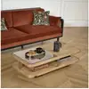 Image de Randy - table basse de salon style contemporain en chêne et en verre, double plateau