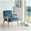 Image de Willy - fauteuil style scandinave en bois et velours, 1 place