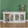 Image de Stella - buffet vitrine style romantique en bois peint, 4 portes, 2 étagères