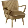 Image de Sixty - fauteuil design en bois massif et tissu velours de coton, bois certifié fsc®, 1 place