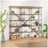 Image de Dante - etagère xl style moderne en bois et métal noir, 4 étagères