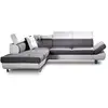 Image de Lisbona - canapé d'angle gauche convertible - 5 places - avec têtières - best mobilier - blanc et gris LISBONA