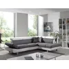Image de Lisbona - Canapé D'angle Droit Convertible - 5 Places - Avec Têtières - Blanc / Gris