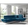 Image de Lisbona - Canapé D'angle Droit Convertible - 5 Places - Avec Têtières - Bleu Canard