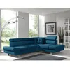Image de Lisbona - Canapé dangle droit convertible - 5 places - avec têtières - Bleu canard