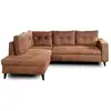 Image de Nordic - canapé d'angle gauche - 5 places - convertible - industriel vintage - best mobilier - marron NORDIC