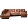 Image de Nordic - canapé panoramique en u - 7 places - convertible - industriel vintage - angle gauche - best mobilier - marron NORDIC