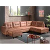 Image de NORDIC - Canapé panoramique en U - 7 places - Convertible - Industriel vintage - Angle Droit - Marron