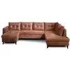 Image de Nordic - canapé panoramique en u - 7 places - convertible - industriel vintage - angle droit - best mobilier - marron NORDIC