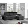 Image de Milan - Canapé D'angle Réversible - 4 Places - Convertible Avec Coffre - En Simili Et Tissu - Noir / Gris