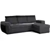 Image de Milan - canapé d'angle réversible - 4 places - convertible avec coffre - en simili et tissu couleur - noir et gris MILAN