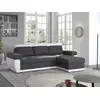 Image de Milan - Canapé D'angle Réversible - 4 Places - Convertible Avec Coffre - En Simili Et Tissu - Blanc / Gris