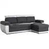 Image de Milan - canapé d'angle réversible - 4 places - convertible avec coffre - en simili et tissu - best mobilier - blanc et gris MILAN