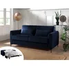 Image de Owen - Canapé 3 Places Convertible Express Couchage Quotidien 140 Cm Matelas 12 Cm En Velours - Bleu Nuit