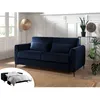 Image de Owen - canapé 3 places convertible express couchage quotidien 140 cm matelas 12 cm en velours - Bleu nuit