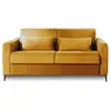 Image de Owen - canapé 3 places convertible express couchage quotidien 140 cm matelas 12 cm en velours - lisa design - jaune OWEN