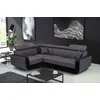Image de Dustin - Canapé D'angle L Réversible - 5 Places - Convertible Avec Coffre - Têtieres Réglables - Noir / Gris