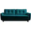 Image de Nils - canapé droit 3 places convertible - avec coffre de rangement - velours - lisa design - bleu canard NILS