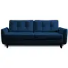 Image de Nils - canapé droit 3 places convertible - avec coffre de rangement - velours - lisa design - bleu nuit NILS