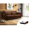Image de Allan - Canapé 3 Places Convertible Express Couchage Quotidien 140 Cm Matelas 12 Cm En Microfibre - Marron