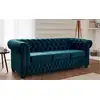 Image de William - Canapé Chesterfield - 3 Places - En Velours - Bleu Canard