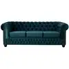 Image de William - canapé chesterfield - 3 places - en velours - lisa design - bleu canard WILLIAM