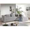 Image de Stella - Canapé D'angle Droit En Velours Côtelé - 4 Places -style Contemporain - Gris Clair