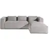 Image de Stella - canapé d'angle droit en velours côtelé - 4 places -style contemporain - lisa design - gris clair STELLA