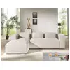 Image de Stella - canapé d'angle - en velours côtelé - 4 places -style contemporain - gauche couleur - beige STELLA