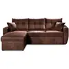 Image de Astoria - canapé d'angle réversible - convertible avec coffre - style industriel - 4 places - best mobilier - marron ASTORIA
