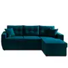 Image de Astoria - canapé d'angle réversible - convertible avec coffre - style contemporain- 4 places - best mobilier - bleu canard ASTORIA