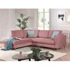 Image de Brooke - canapé dangle gauche - convertible - 5 places - en velours - Rose