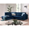 Image de Brooke - canapé dangle gauche - convertible - 5 places - en velours - Bleu nuit