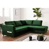 Image de Anna - canapé dangle droit - 5 places - convertible - en velours - Vert
