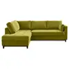 Image de Anna - canapé d'angle gauche - 5 places - convertible - en velours - lisa design - vert olive ANNA