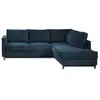 Image de Jake - canapé d'angle droit - convertible - 5 places - en velours côtelé - lisa design - bleu ardoise JAKE