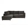 Image de Jake - canapé d'angle gauche - convertible - 5 places - en velours côtelé - lisa design - gris foncé JAKE