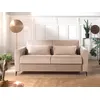 Image de Owen - Canapé 3 Places Convertible Express Couchage Quotidien 140 Cm Matelas 12 Cm En Velours - Beige
