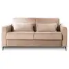 Image de Owen - canapé 3 places convertible express couchage quotidien 140 cm matelas 12 cm en velours - lisa design - beige OWEN