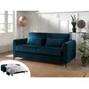 Image de Owen - Canapé 3 Places Convertible Express Couchage Quotidien 140 Cm Matelas 12 Cm En Velours - Bleu Canard